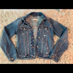 Abercrombie kids distressed jean jacket sz 12